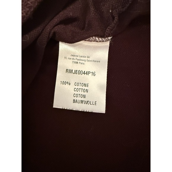 Lanvin Polo Shirt Burgundy Size M 100% Cotton Made in Italy - Picture 3 of 5